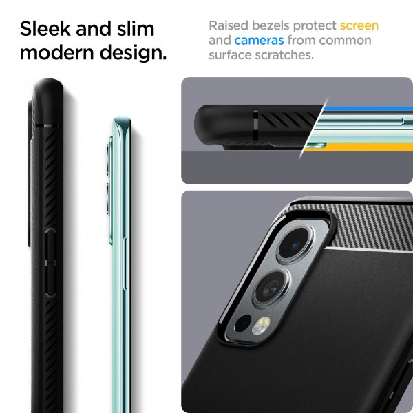 Spigen OnePlus Nord 2 5G Deksel Rugged Armor Matte Black