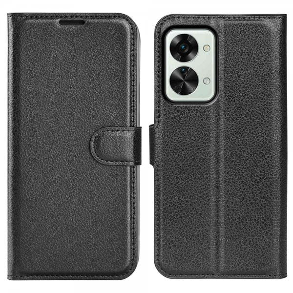 OnePlus Nord 2T Etui Litchi Svart