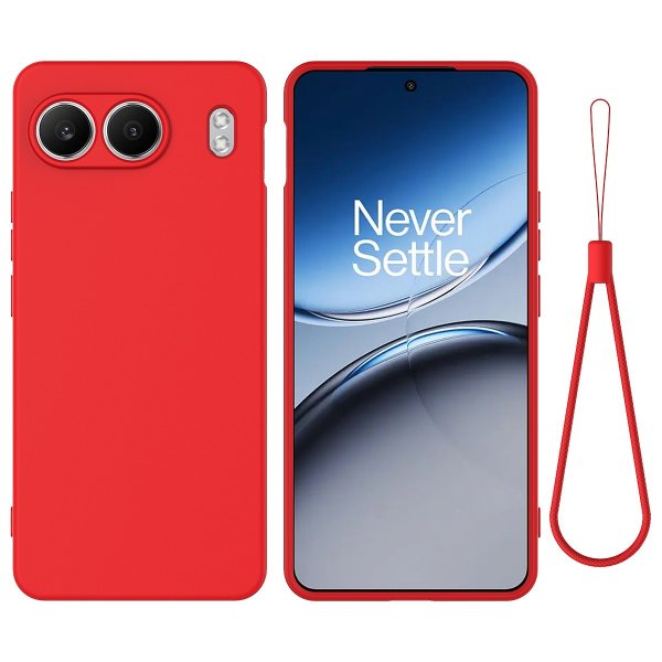 OnePlus Nord 4 Deksel med Stropp Silikon Rød
