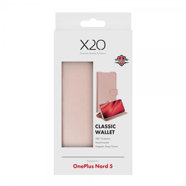 X2O OnePlus Nord 5 Etui Classic Wallet Rosegull