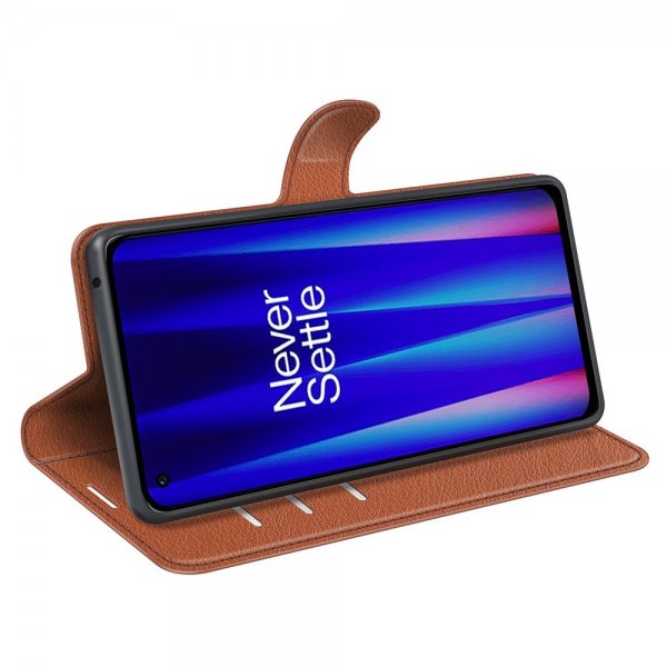 OnePlus Nord CE 2 5G Etui Litchi Brun