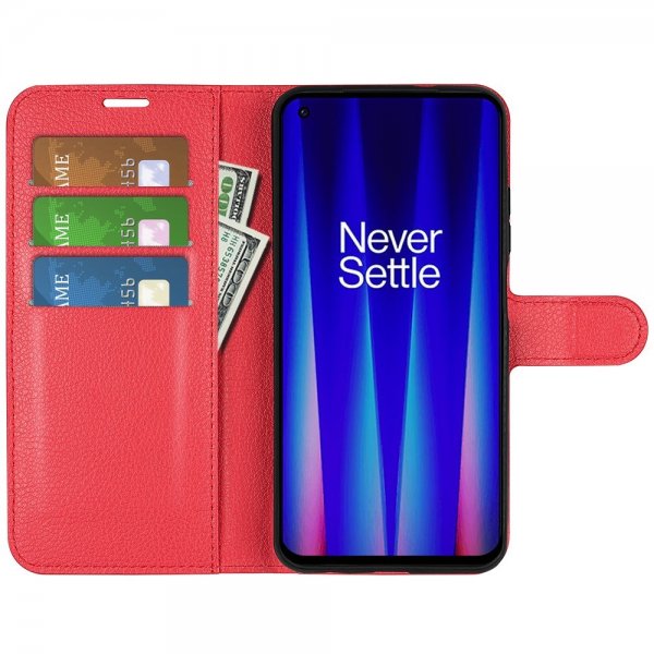 OnePlus Nord CE 2 5G Etui Litchi Rød