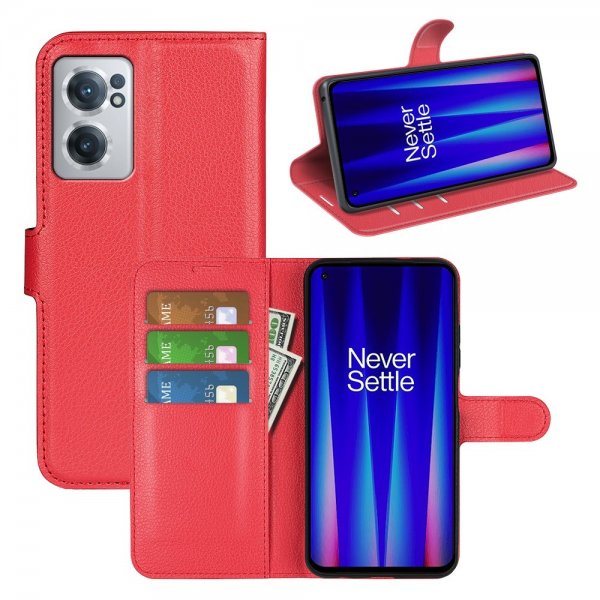 OnePlus Nord CE 2 5G Etui Litchi Rød