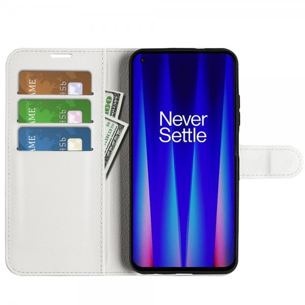 OnePlus Nord CE 2 5G Etui Litchi Hvit