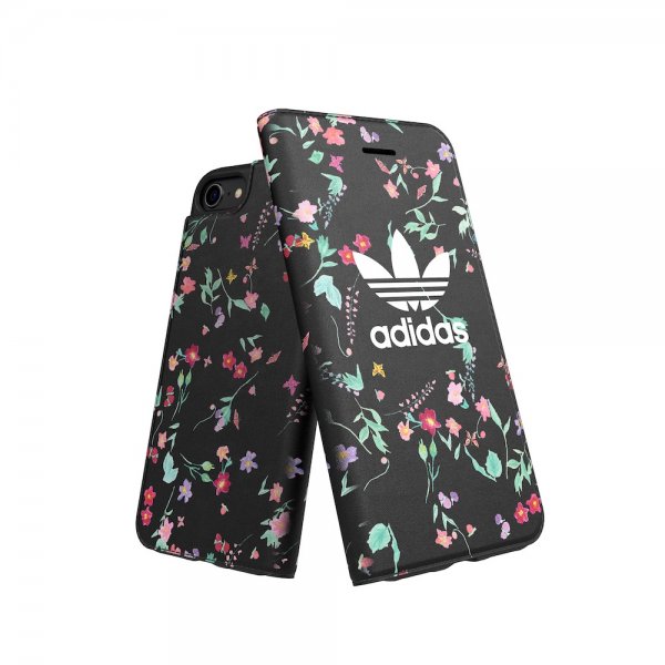 Adidas iPhone 6/6S/7/8/SE Etui OR Booklet Case AOP FW18 Blommor Svart