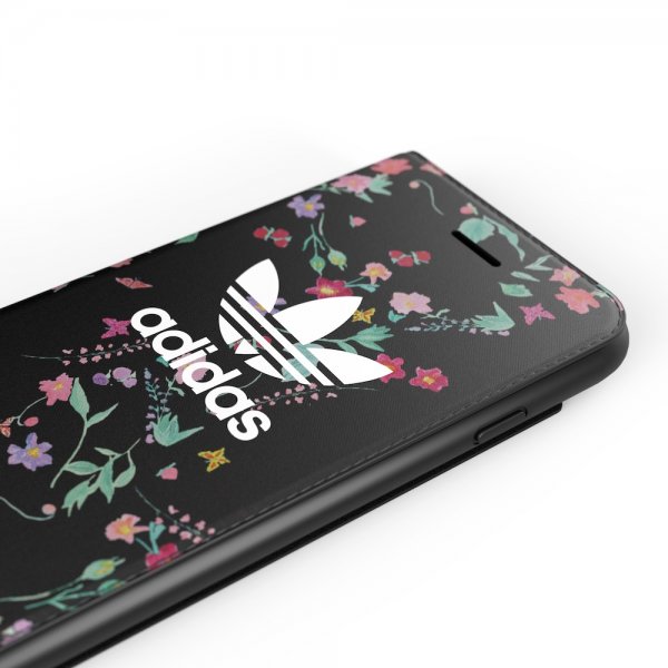 Adidas iPhone 6/6S/7/8/SE Etui OR Booklet Case AOP FW18 Blommor Svart