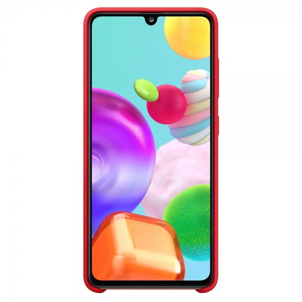 Samsung Original Galaxy A41 Deksel Silikoni Cover Rød