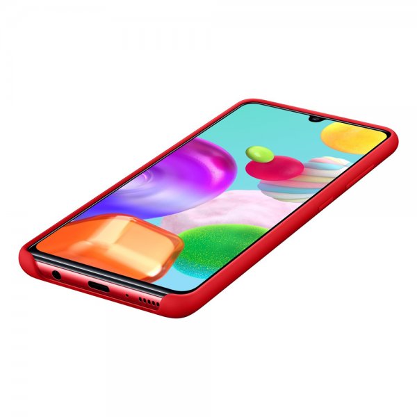 Samsung Original Galaxy A41 Deksel Silikoni Cover Rød