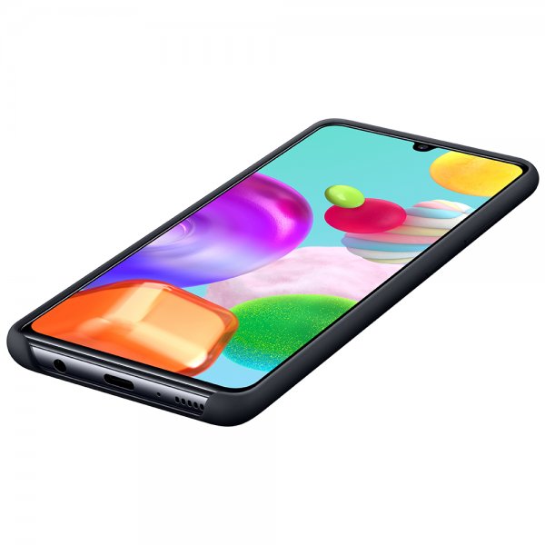 Samsung Original Galaxy A41 Deksel Silikoni Cover Svart