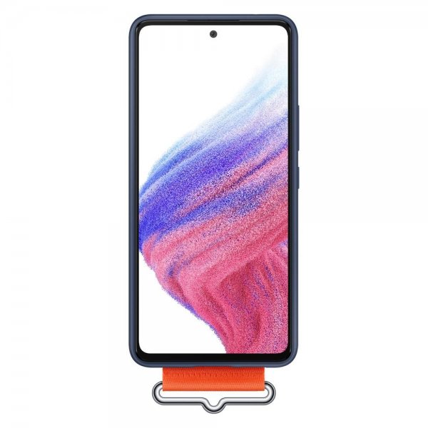 Samsung Original Galaxy A53 5G Deksel Silicone Cover with Strap Navy