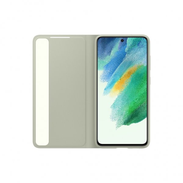 Samsung Original Galaxy S21 FE Etui Smart Clear View Cover Olive Green