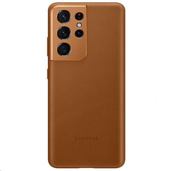 Samsung Original Galaxy S21 Ultra Deksel Leather Cover Brun