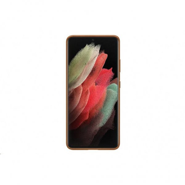 Samsung Original Galaxy S21 Ultra Deksel Leather Cover Brun