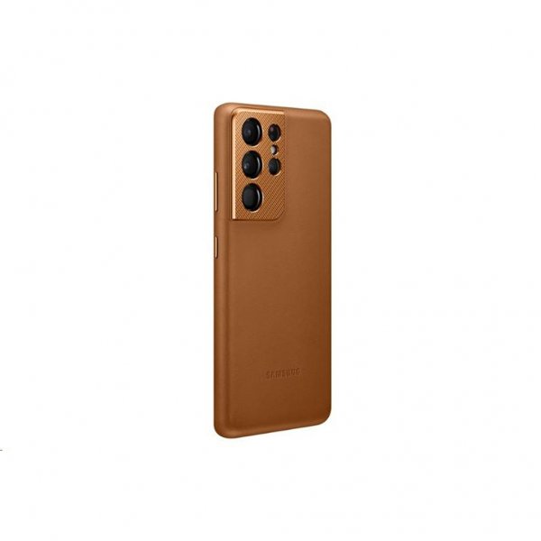 Samsung Original Galaxy S21 Ultra Deksel Leather Cover Brun