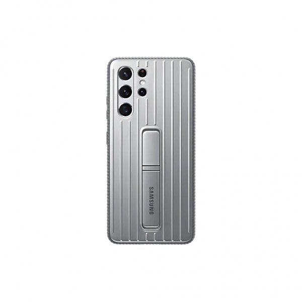 Samsung Original Galaxy S21 Ultra Deksel Protective Standing Cover Lysegrå