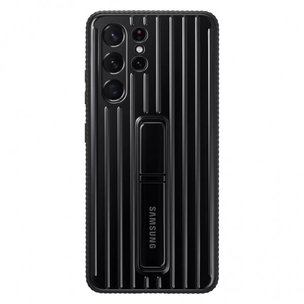 Samsung Original Galaxy S21 Ultra Deksel Protective Standing Cover Svart
