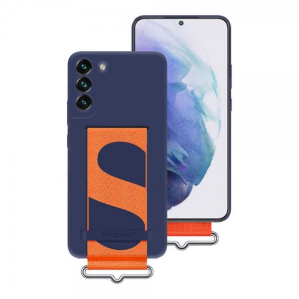 Samsung Original Galaxy S22 Deksel Silicone Cover with Strap Navy