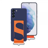 Samsung Original Galaxy S22 Deksel Silicone Cover with Strap Navy