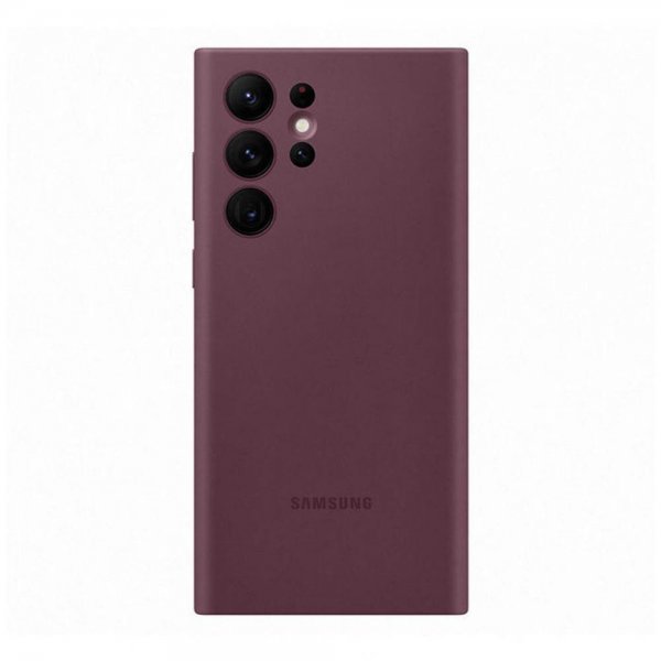 Samsung Original Galaxy S22 Ultra Deksel Silicone Cover Burgundy