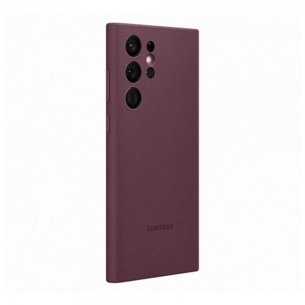 Samsung Original Galaxy S22 Ultra Deksel Silicone Cover Burgundy