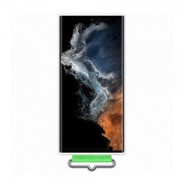 Samsung Original Galaxy S22 Ultra Deksel Silicone Cover with Strap Hvit