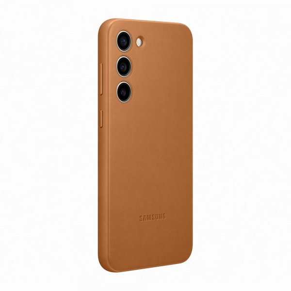 Samsung Original Galaxy S23 Plus Deksel Leather Cover Camel
