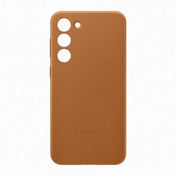 Samsung Original Galaxy S23 Plus Deksel Leather Cover Camel