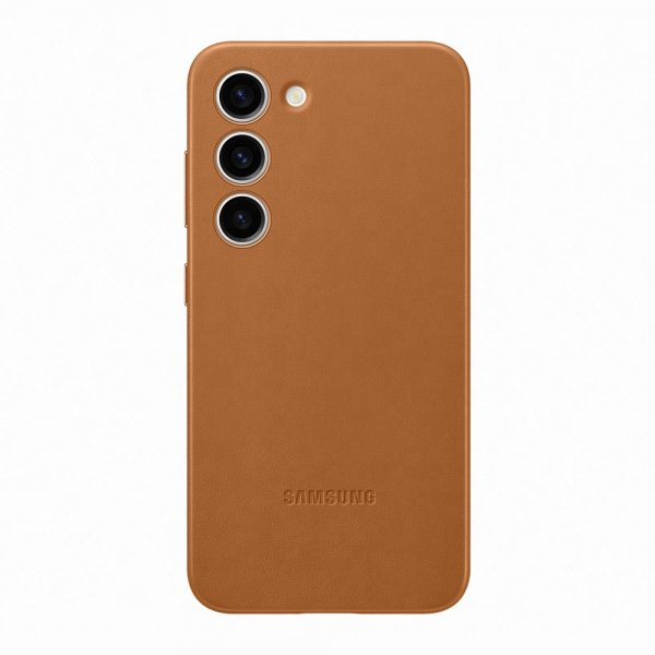 Samsung Original Galaxy S23 Deksel Leather Cover Camel