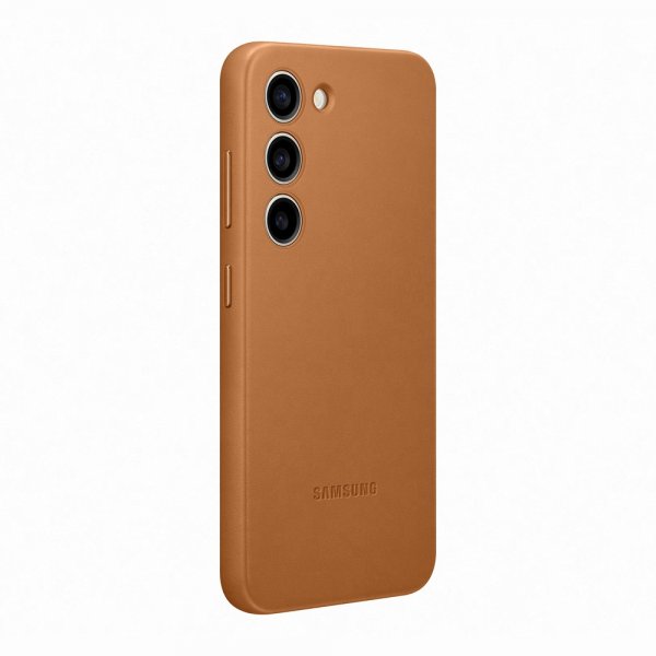 Samsung Original Galaxy S23 Deksel Leather Cover Camel