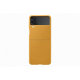 Samsung Original Galaxy Z Flip 3 Deksel Leather Cover Mustard