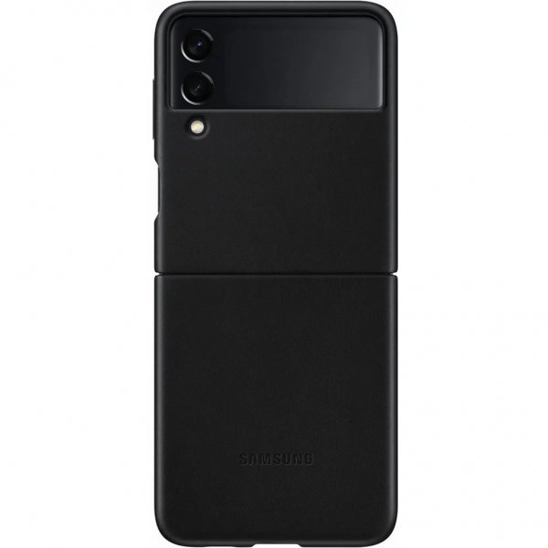 Samsung Original Galaxy Z Flip 3 Deksel Leather Cover Svart