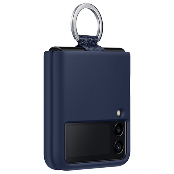 Samsung Original Galaxy Z Flip 3 Deksel Silicone Cover with Ring Navy