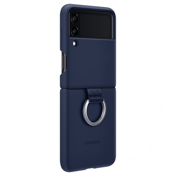 Samsung Original Galaxy Z Flip 3 Deksel Silicone Cover with Ring Navy