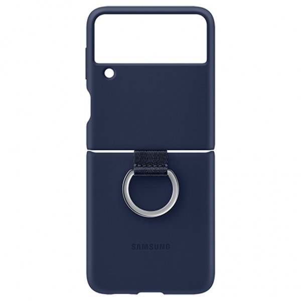 Samsung Original Galaxy Z Flip 3 Deksel Silicone Cover with Ring Navy