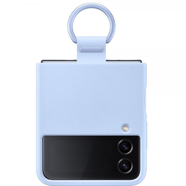 Samsung Original Galaxy Z Flip 4 Deksel Silicone Cover with Ring Arctic Blue
