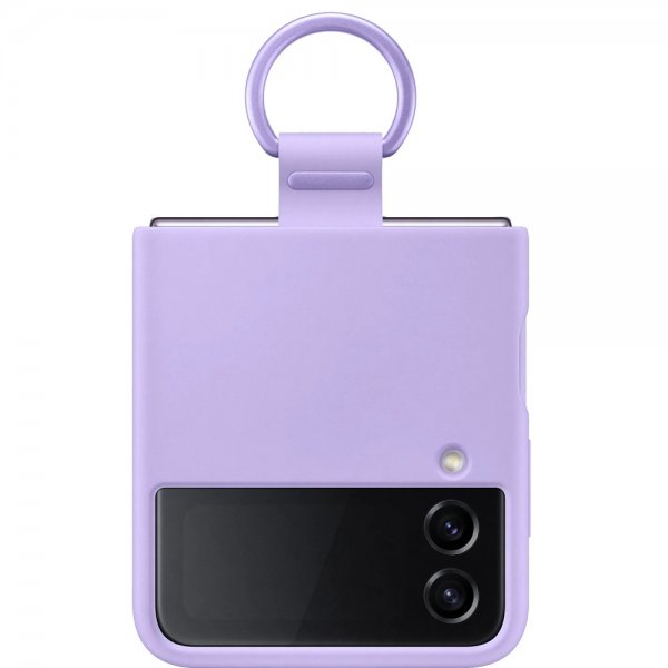 Samsung Original Galaxy Z Flip 4 Deksel Silicone Cover with Ring Bora Purple