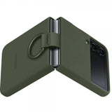 Samsung Original Galaxy Z Flip 4 Deksel Silicone Cover with Ring Khaki