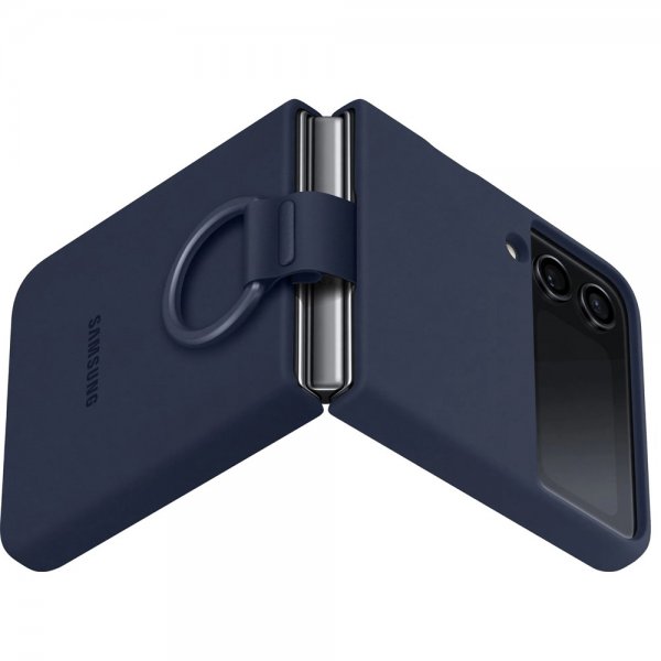 Samsung Original Galaxy Z Flip 4 Deksel Silicone Cover with Ring Navy