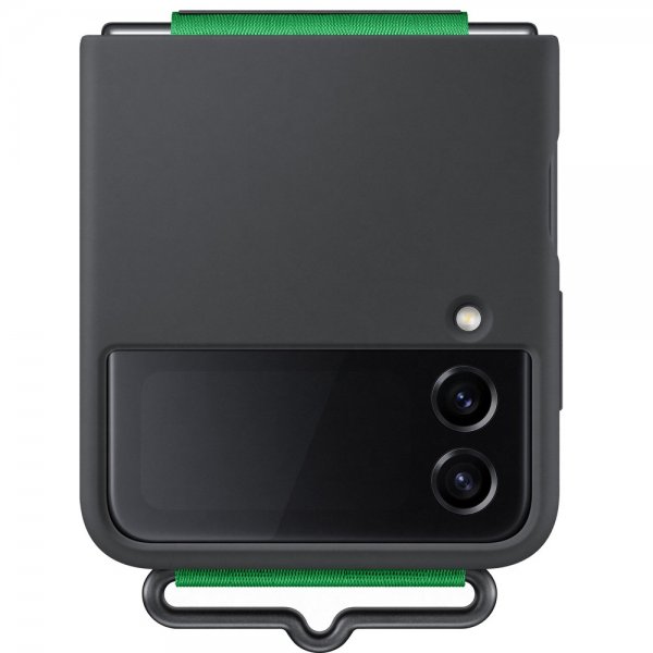 Samsung Original Galaxy Z Flip 4 Deksel Silicone Cover with Strap Svart