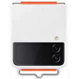 Samsung Original Galaxy Z Flip 4 Deksel Silicone Cover with Strap Hvit