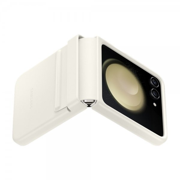 Samsung Original Galaxy Z Flip 5 Deksel Flap Eco-Leather Case Cream