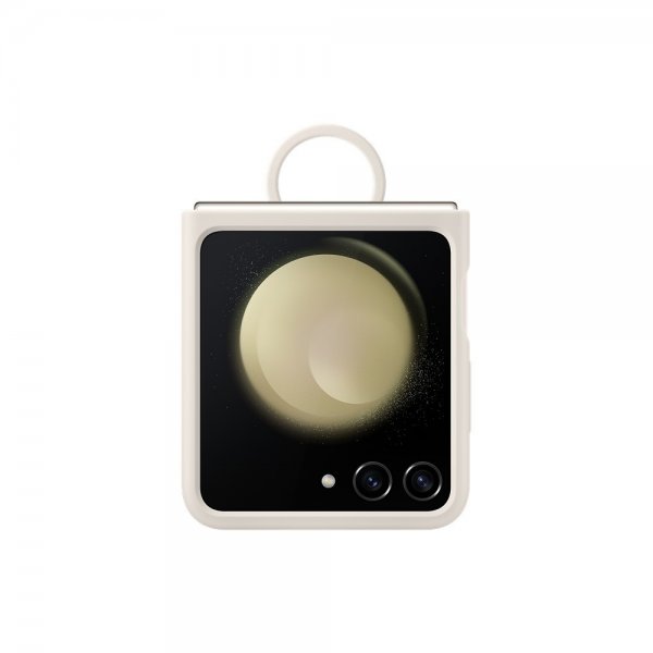 Samsung Original Galaxy Z Flip 5 Deksel Silicone Case with Ring Cream