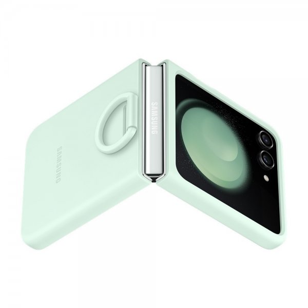 Samsung Original Galaxy Z Flip 5 Deksel Silicone Case with Ring Mint