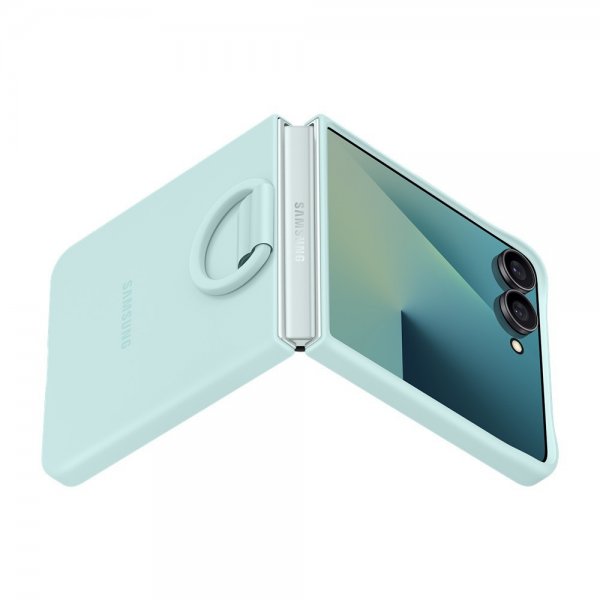 Samsung Original Galaxy Z Flip 7 Deksel Ring Case Silicone Mint