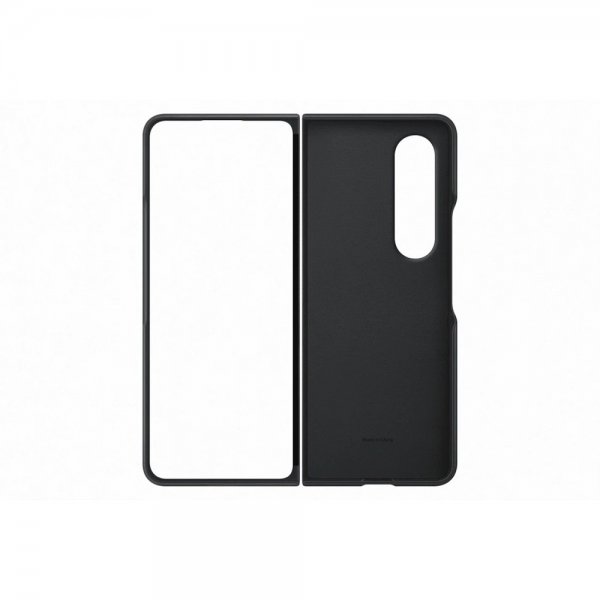 Samsung Original Galaxy Z Fold 4 Deksel Leather Cover Svart