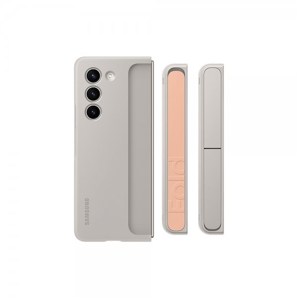Samsung Original Galaxy Z Fold 5 Deksel Standing Case with Strap Sand