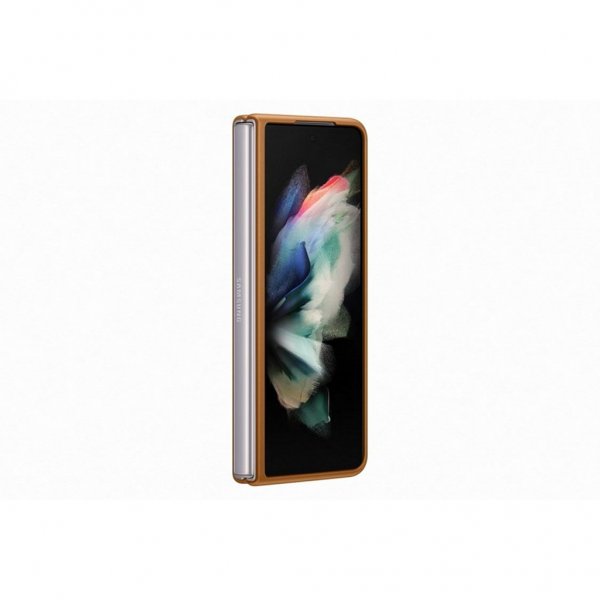 Samsung Original Galaxy Z Fold3 Deksel Leather Cover Camel