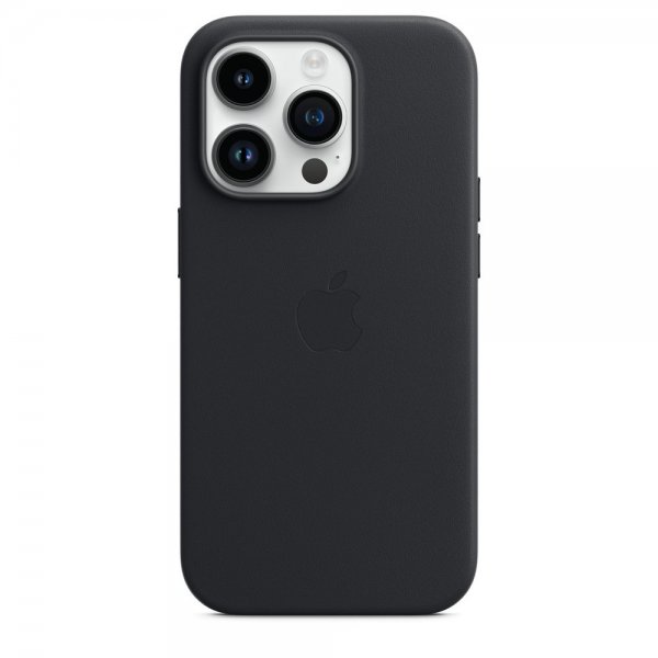 Apple Original iPhone 14 Pro Deksel Leather Case MagSafe Midnatt