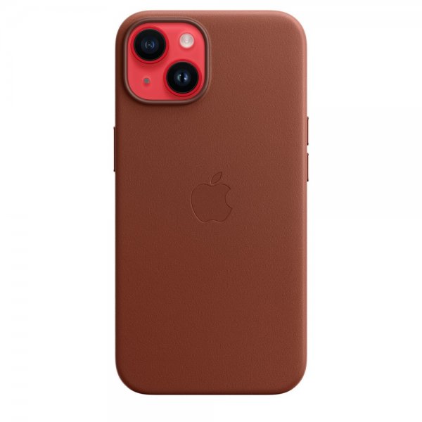 Apple Original iPhone 14 Deksel Leather Case MagSafe Umber