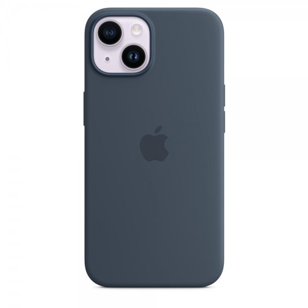 Apple Original iPhone 14 Deksel Silicone Case MagSafe Storm Blue